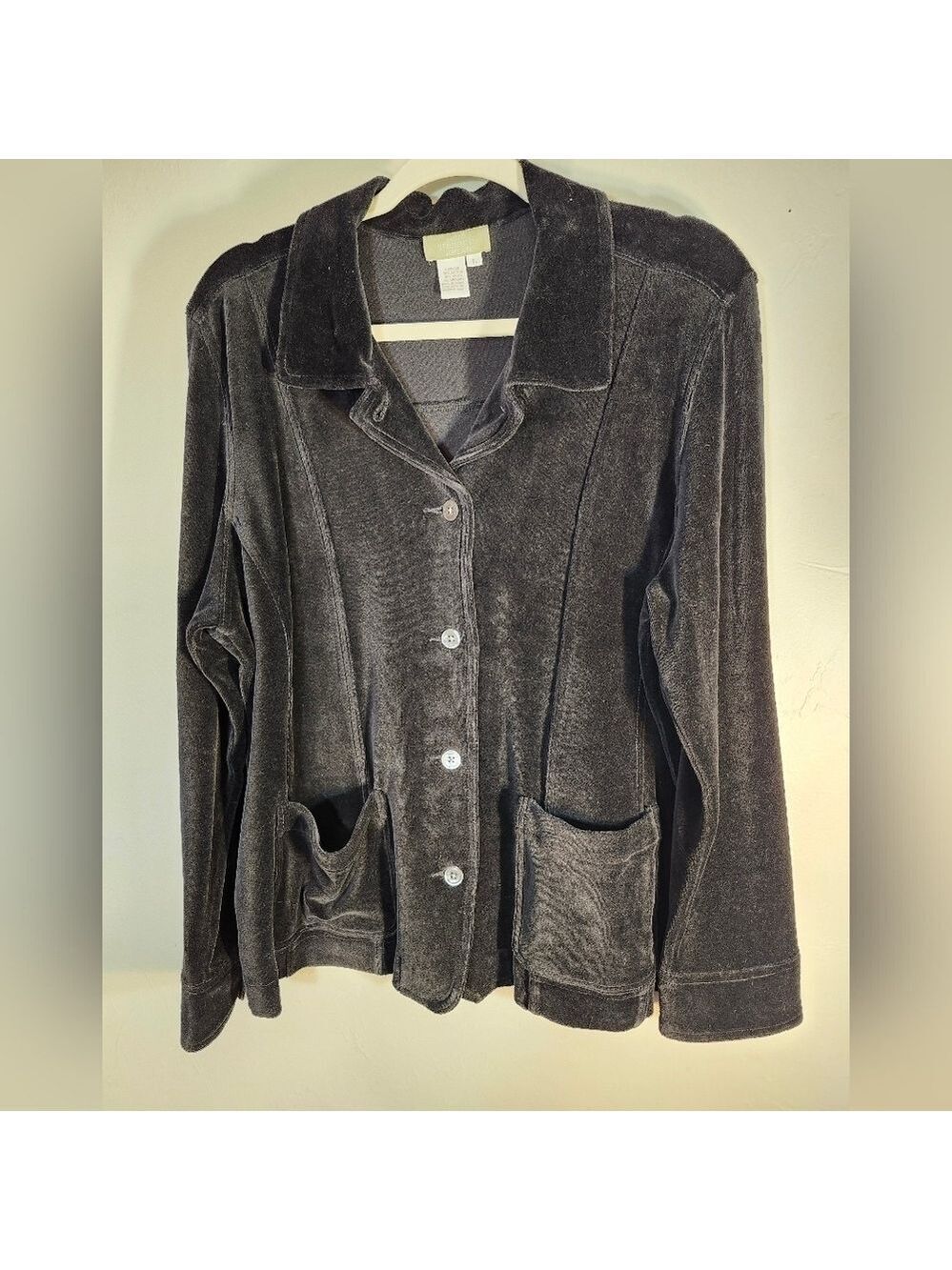 The Territory Ahead Cotton Black Velvet Jacket Sz L